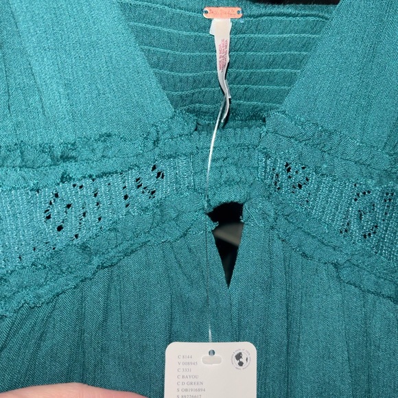 Free People Teal Maxi Dress with Tassel Accents - Picture 7 of 8
